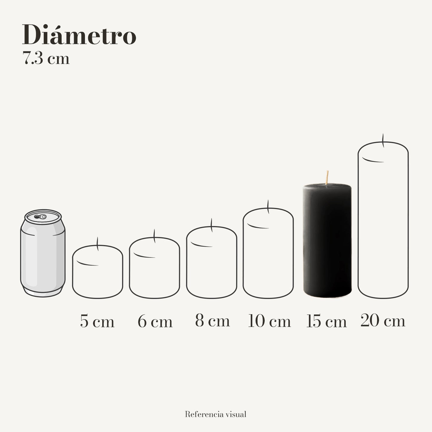Cirio negro 7.3 cm diámetro - La Vela Amaltea