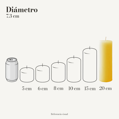 Cirio amarillo intenso 7.3 cm diámetro - La Vela Amaltea