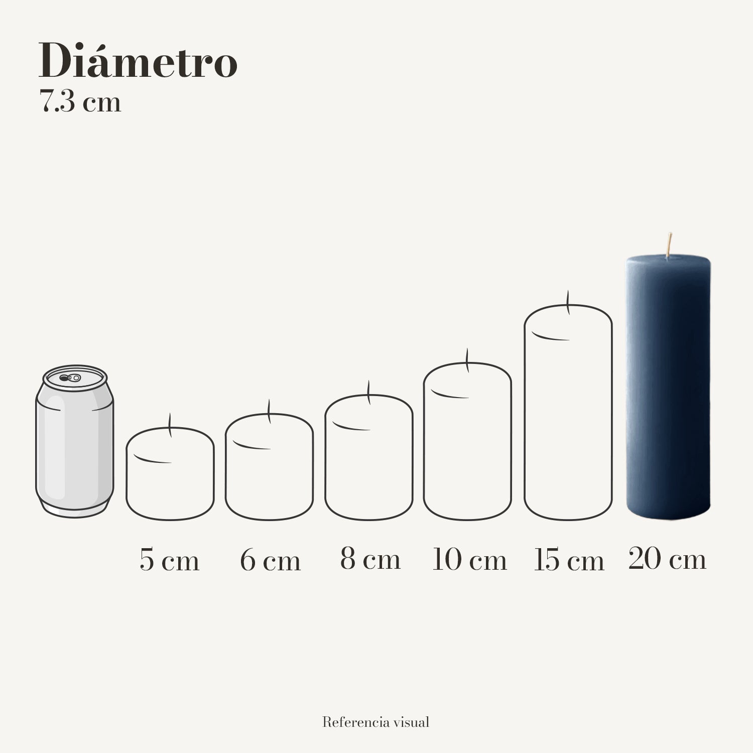 Cirio azul índigo 7.3 cm diámetro - La Vela Amaltea