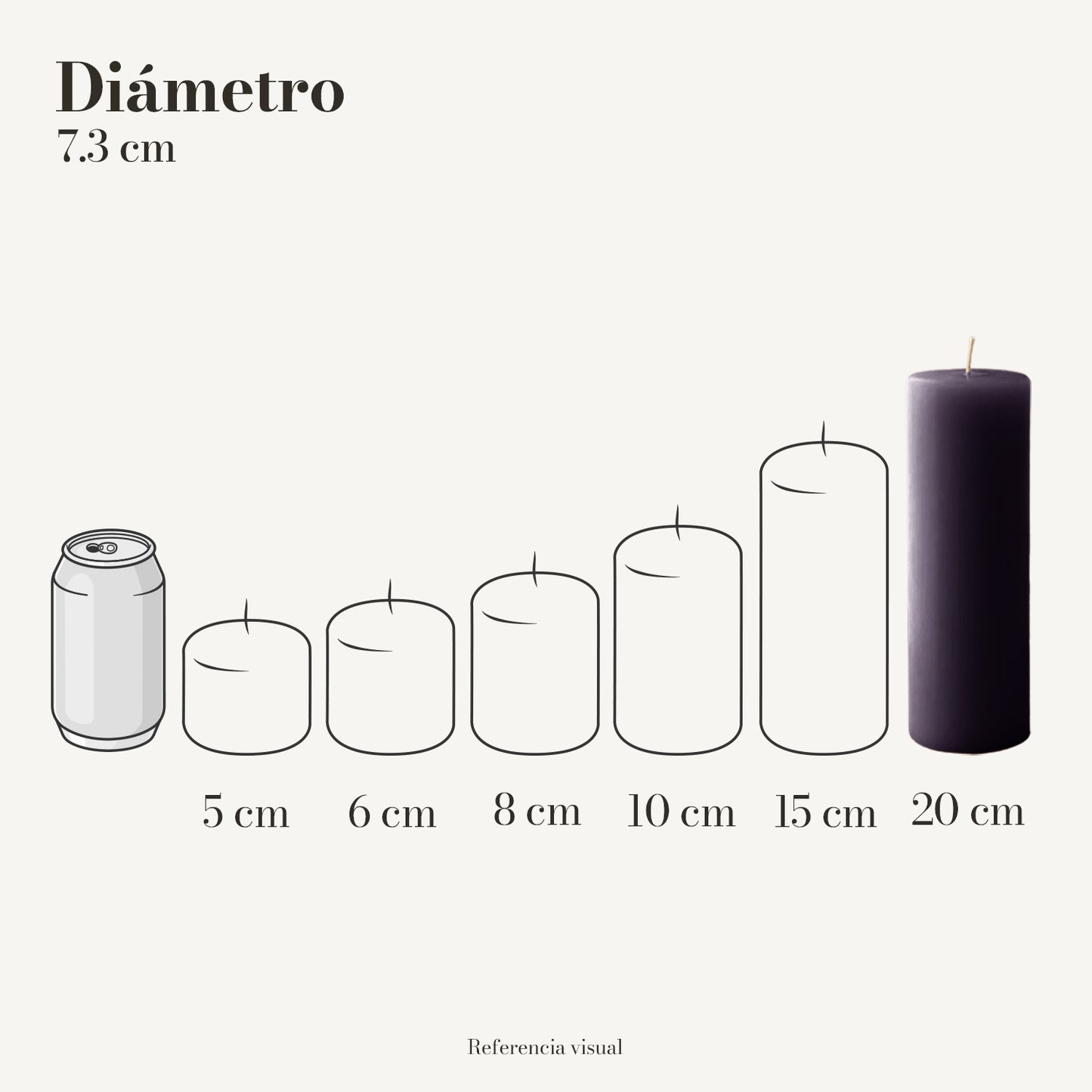 Cirio morado oscuro 7.3 cm diámetro - La Vela Amaltea