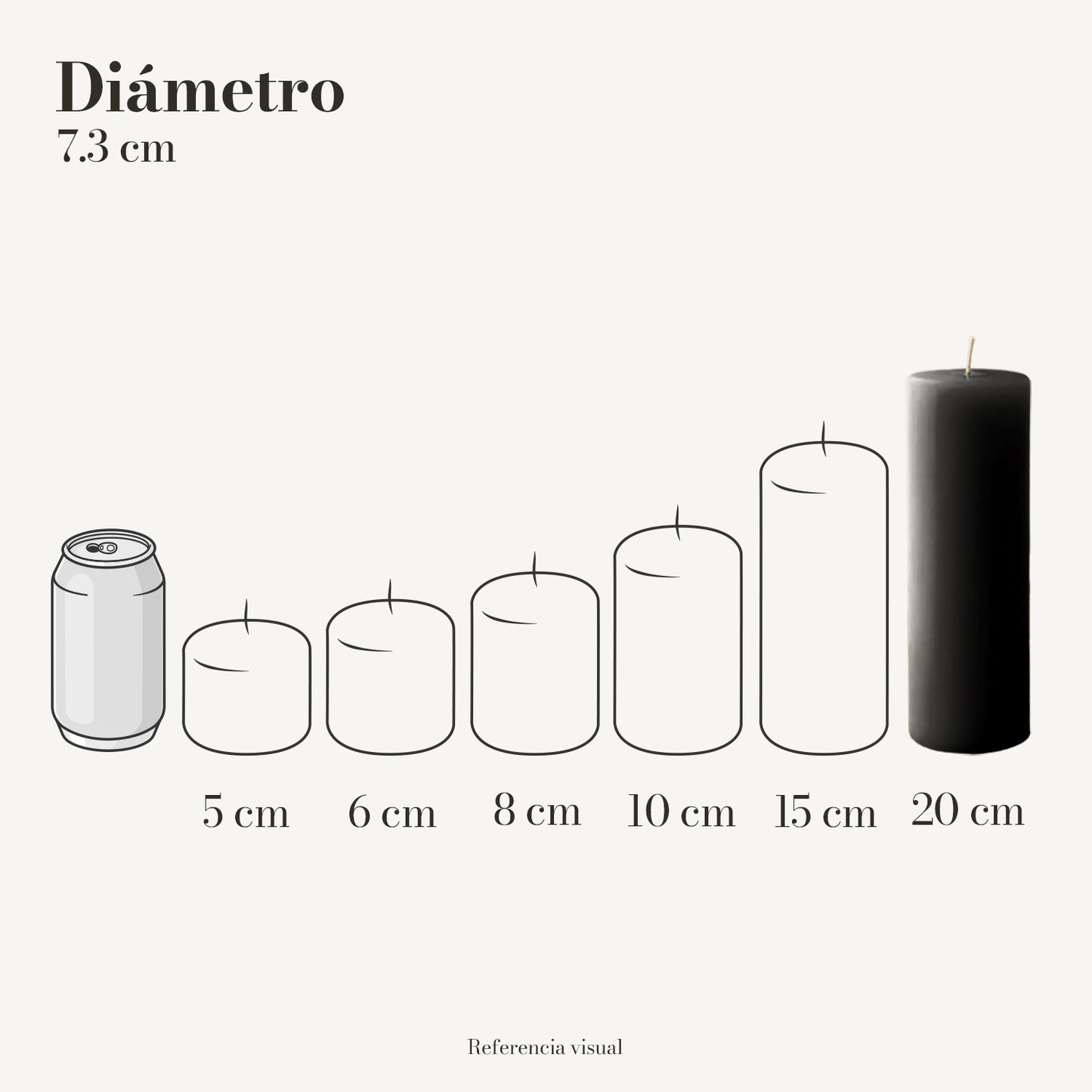 Cirio negro 7.3 cm diámetro - La Vela Amaltea