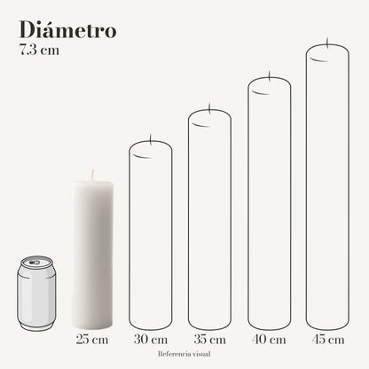 Cirio Blanco 7.3 cm 25 cm