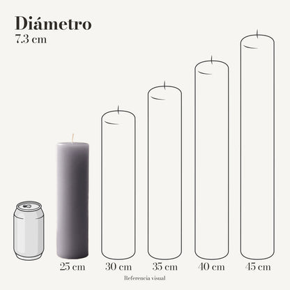 Cirio gris 7.3 cm diámetro - La Vela Amaltea
