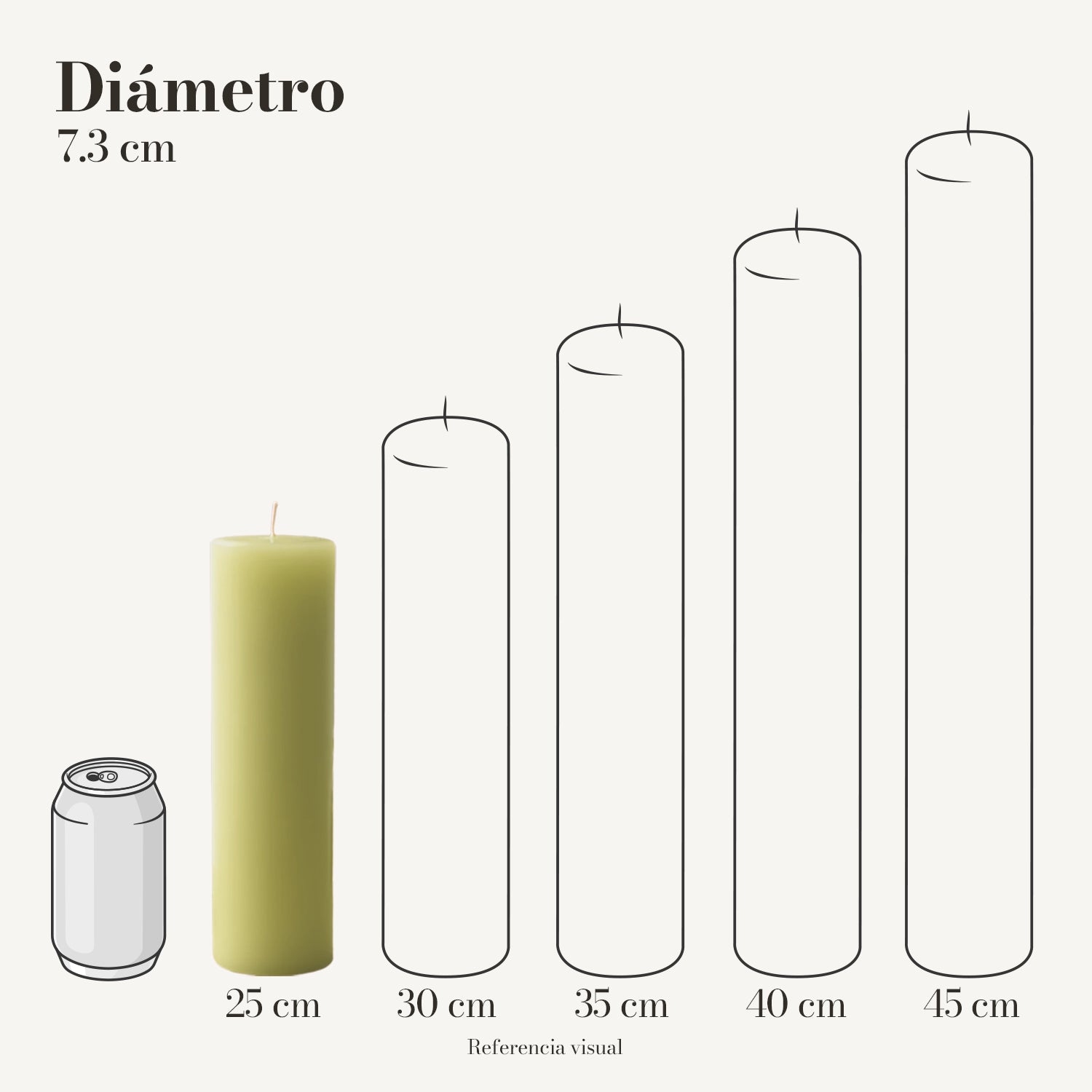 Cirio verde limón 7.3 cm diámetro - La Vela Amaltea
