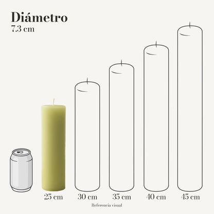 Cirio verde limón 7.3 cm diámetro - La Vela Amaltea