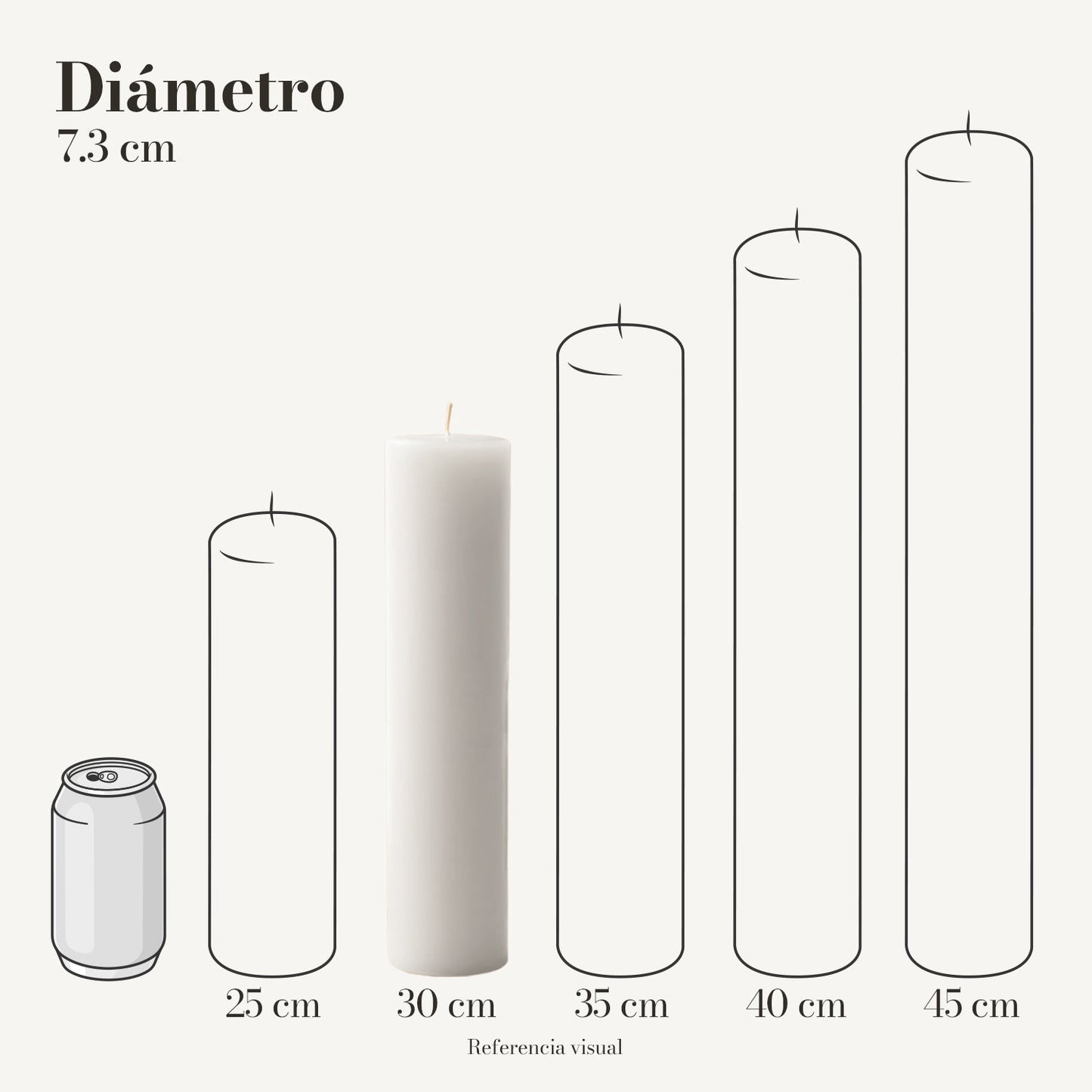 Cirio Blanco 7.3 cm 30 cm