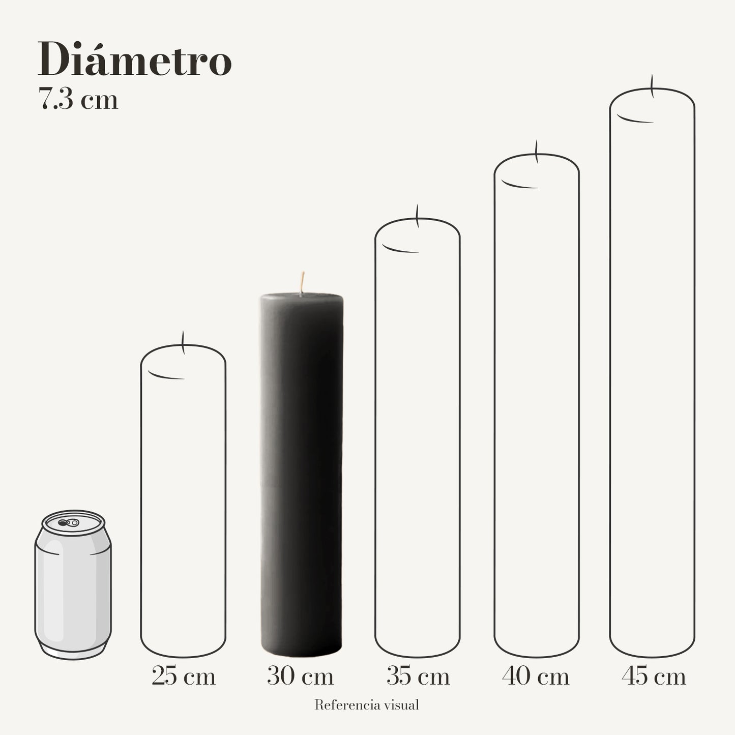 Cirio negro 7.3 cm diámetro - La Vela Amaltea