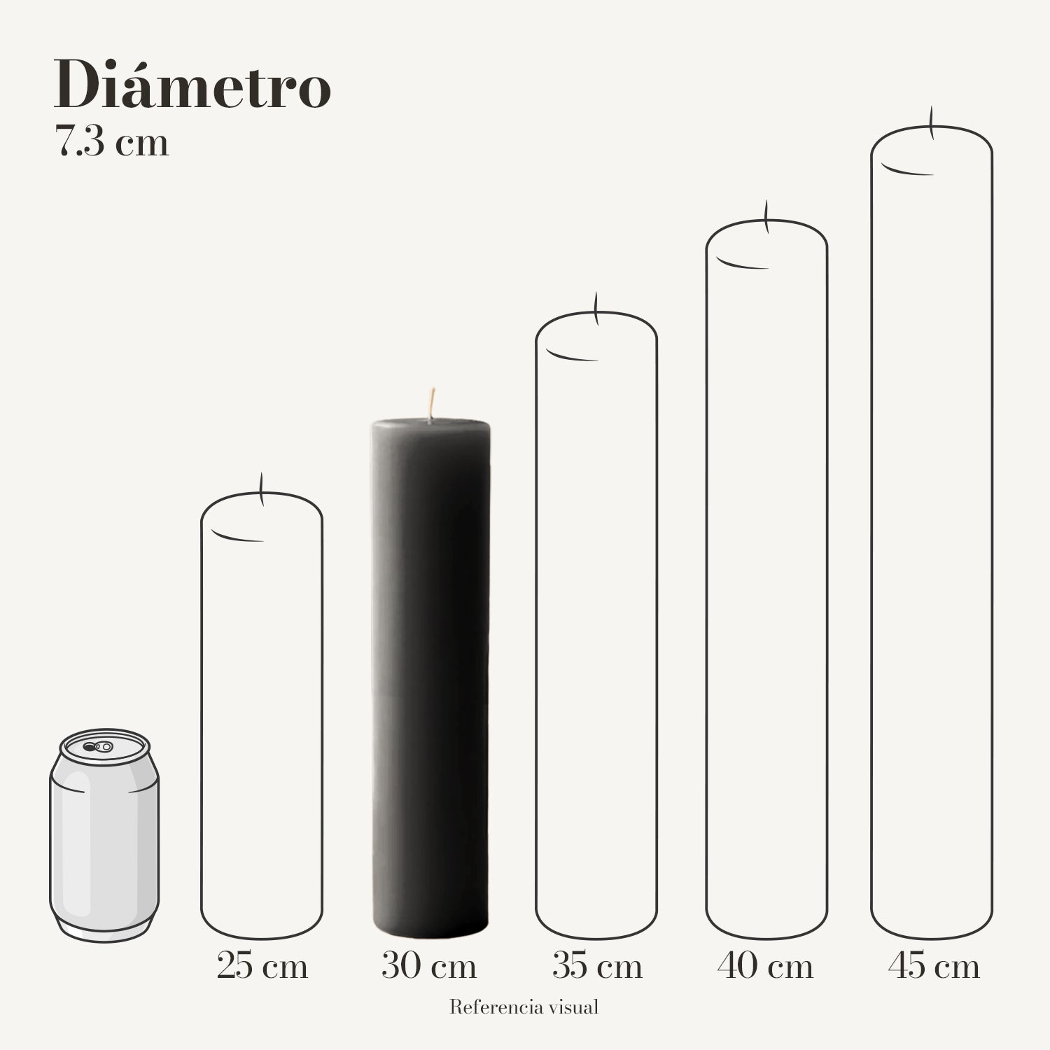 Cirio negro 7.3 cm diámetro - La Vela Amaltea