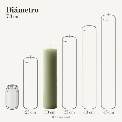 Cirio pistache 7.3 cm diámetro - La Vela Amaltea