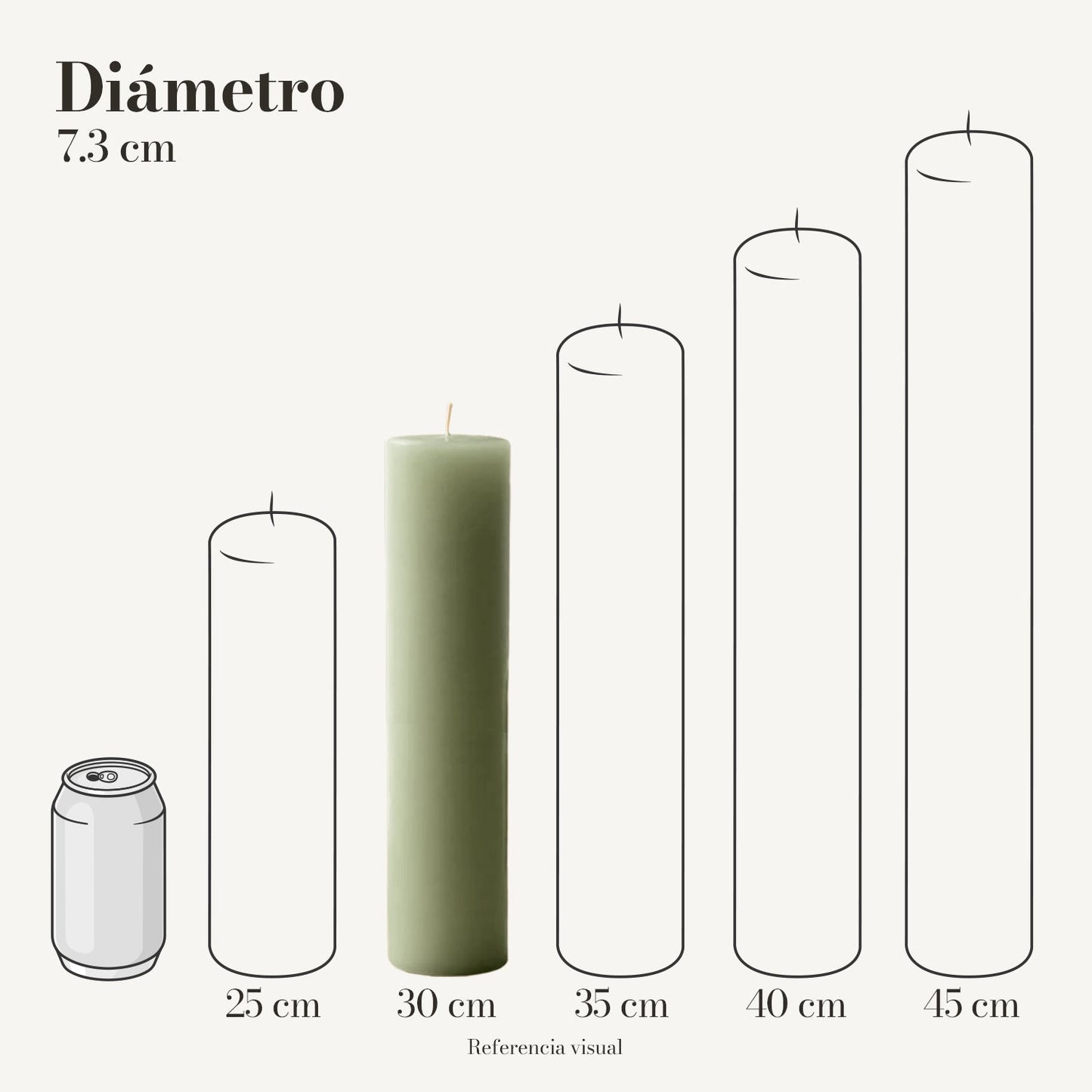 Cirio Pistache 7.3 cm 30 cm