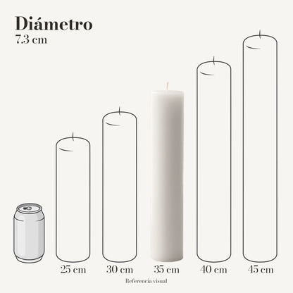 Cirio blanco 7.3 cm diámetro - La Vela Amaltea