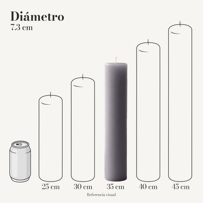 Cirio gris 7.3 cm diámetro - La Vela Amaltea