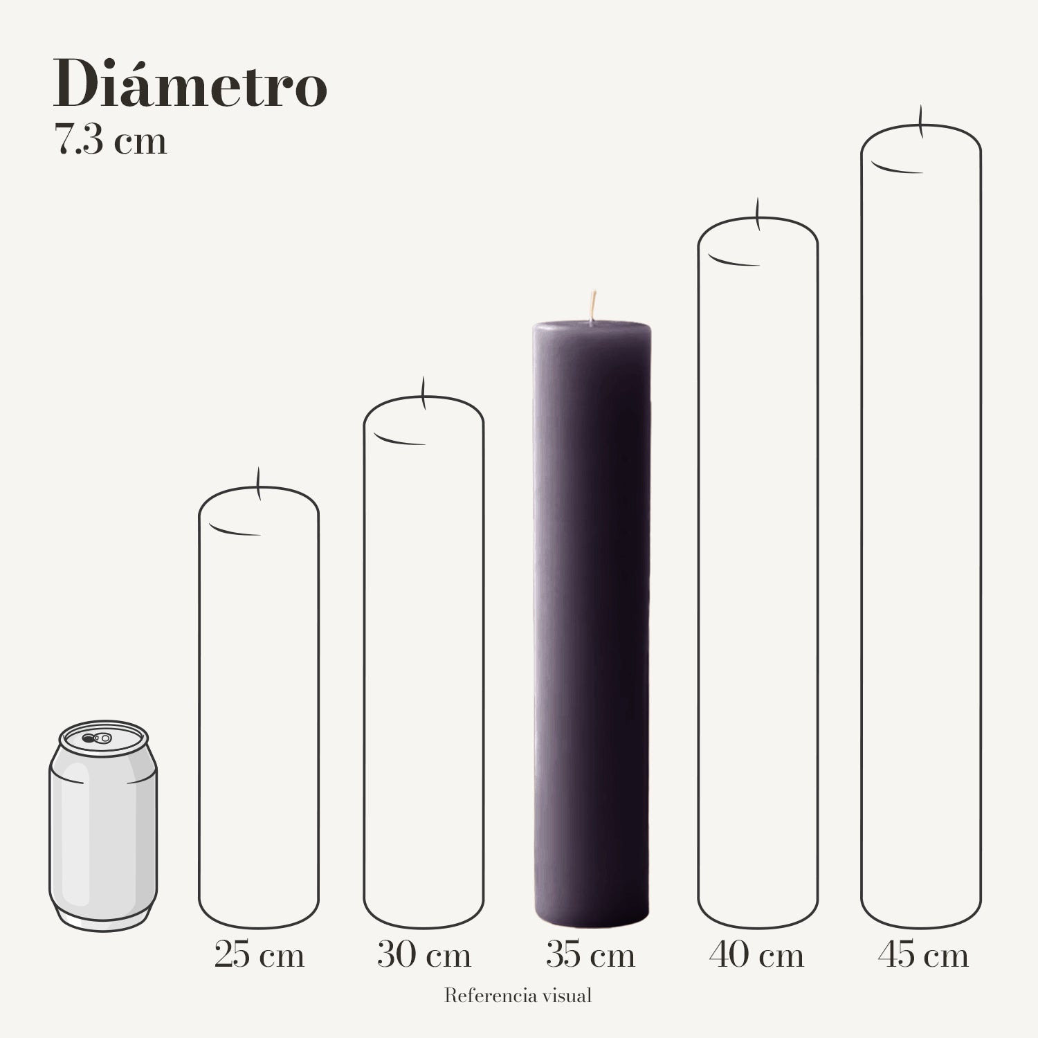 Cirio morado oscuro 7.3 cm diámetro - La Vela Amaltea