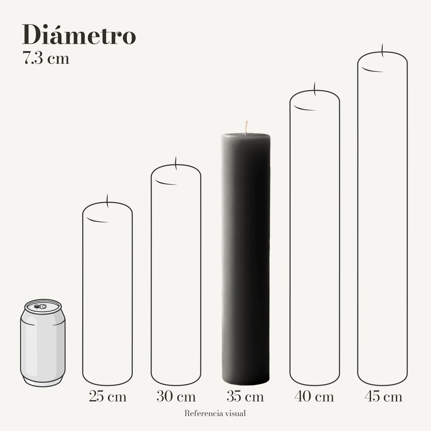 Cirio negro 7.3 cm diámetro - La Vela Amaltea