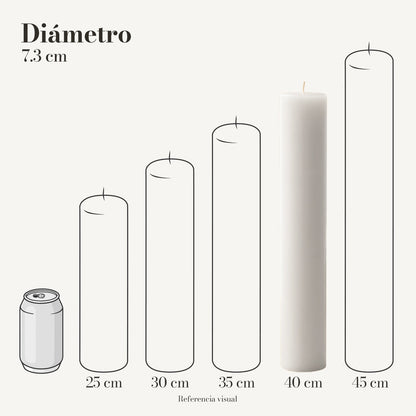 Cirio Blanco 7.3 cm 40 cm