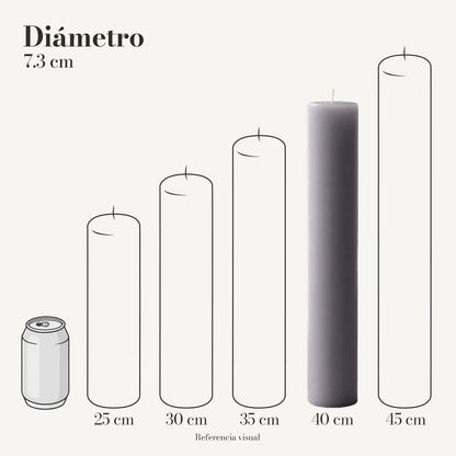 Cirio Gris 7.3 cm 40 cm