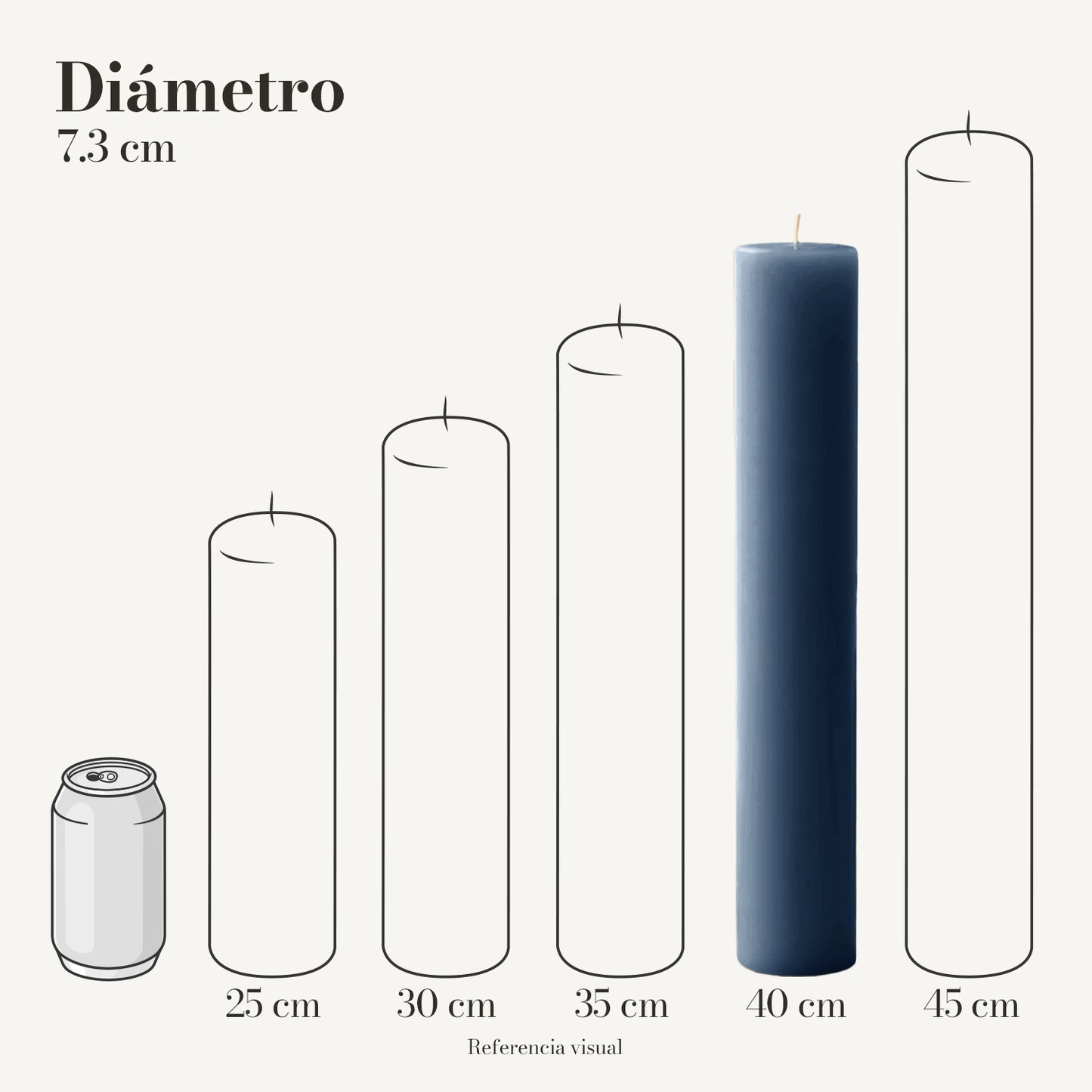 Cirio azul índigo 7.3 cm diámetro - La Vela Amaltea