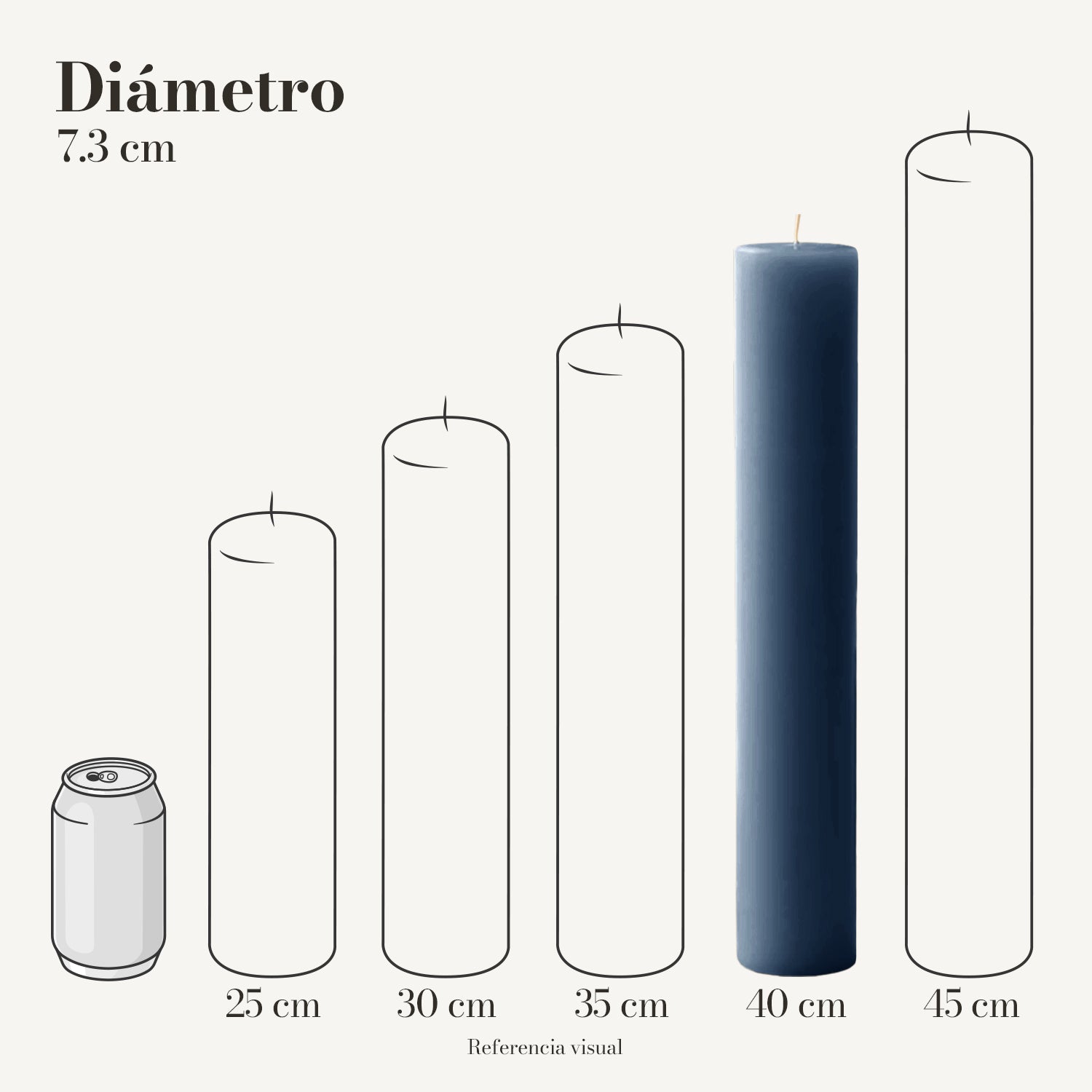 Cirio azul índigo 7.3 cm diámetro - La Vela Amaltea