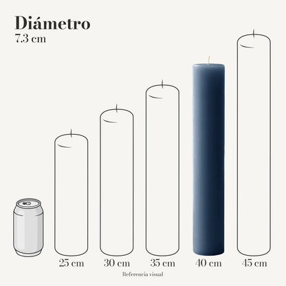 Cirio azul índigo 7.3 cm diámetro - La Vela Amaltea