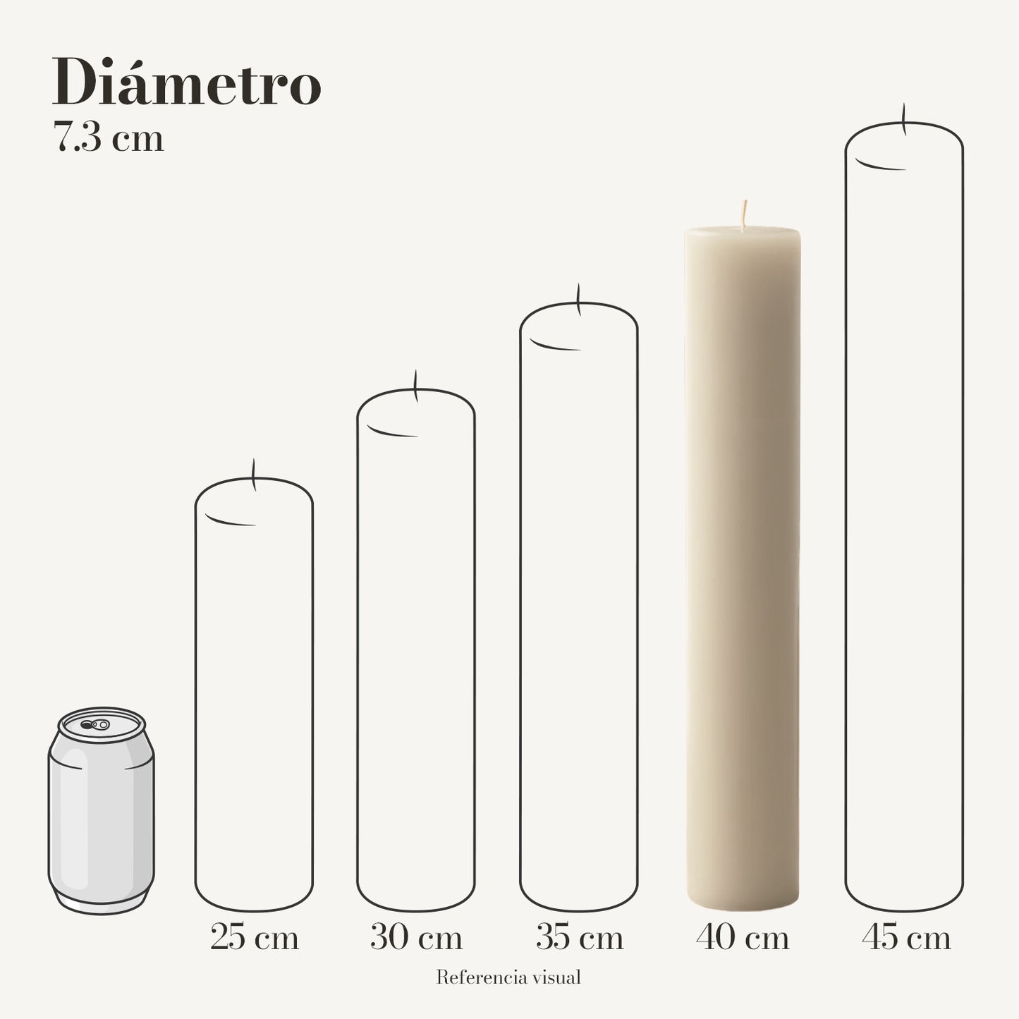 Cirio marfil 7.3 cm diámetro - La Vela Amaltea