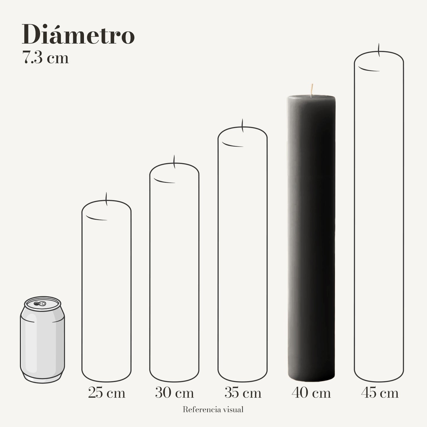 Cirio negro 7.3 cm diámetro - La Vela Amaltea