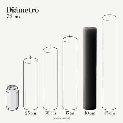 Cirio negro 7.3 cm diámetro - La Vela Amaltea