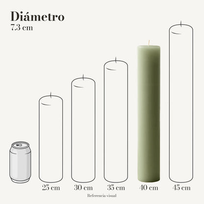 Cirio pistache 7.3 cm diámetro - La Vela Amaltea