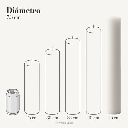 Cirio blanco 7.3 cm diámetro - La Vela Amaltea