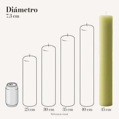 Cirio verde limón 7.3 cm diámetro - La Vela Amaltea