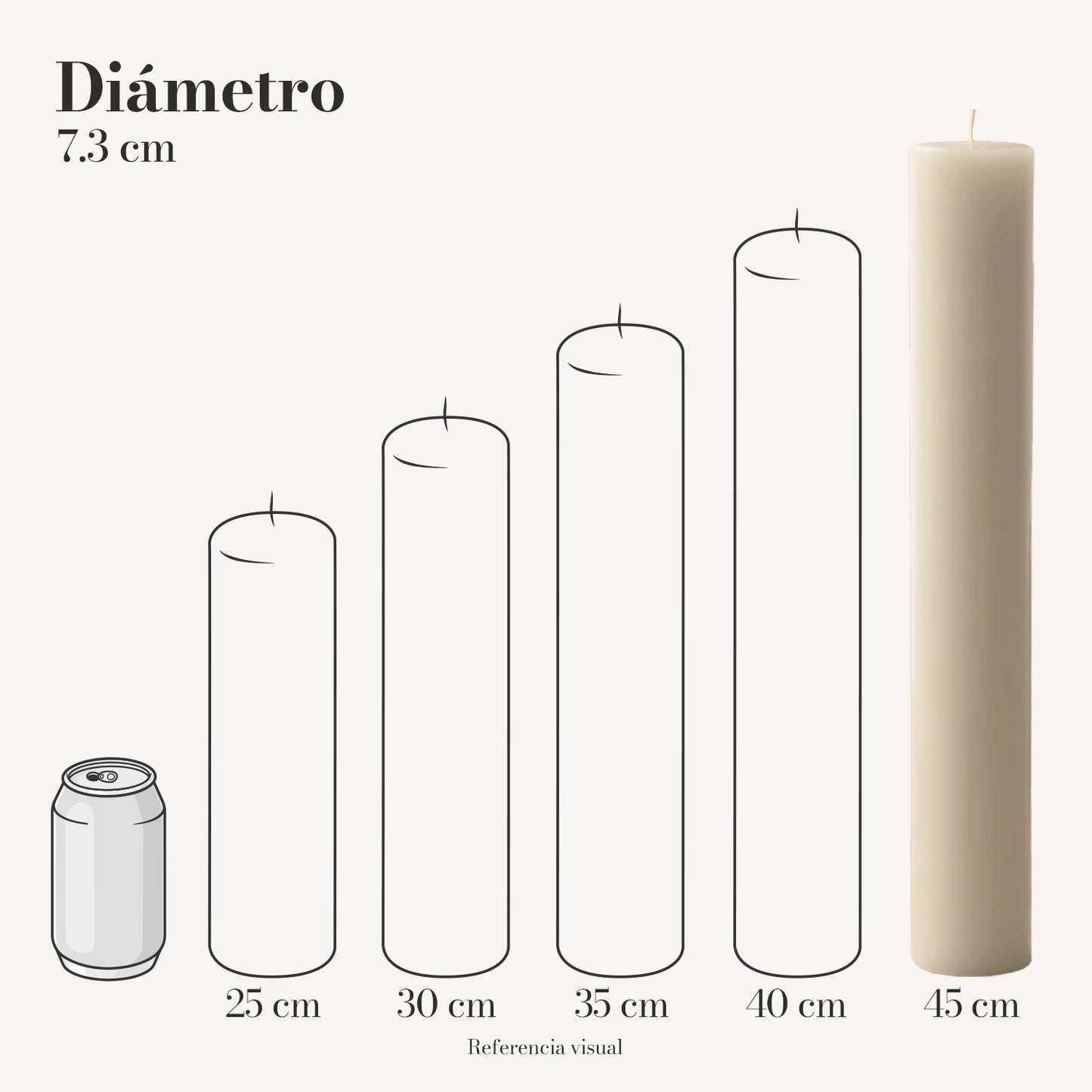 Cirio marfil 7.3 cm diámetro - La Vela Amaltea
