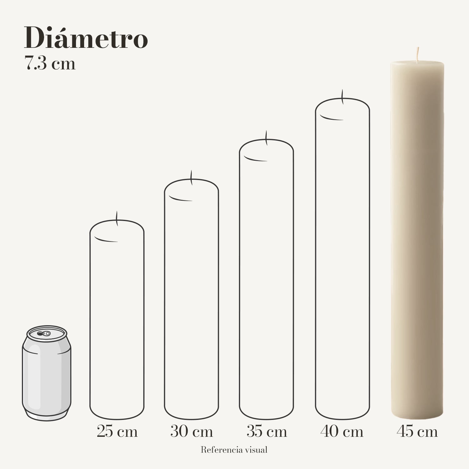 Cirio marfil 7.3 cm diámetro - La Vela Amaltea