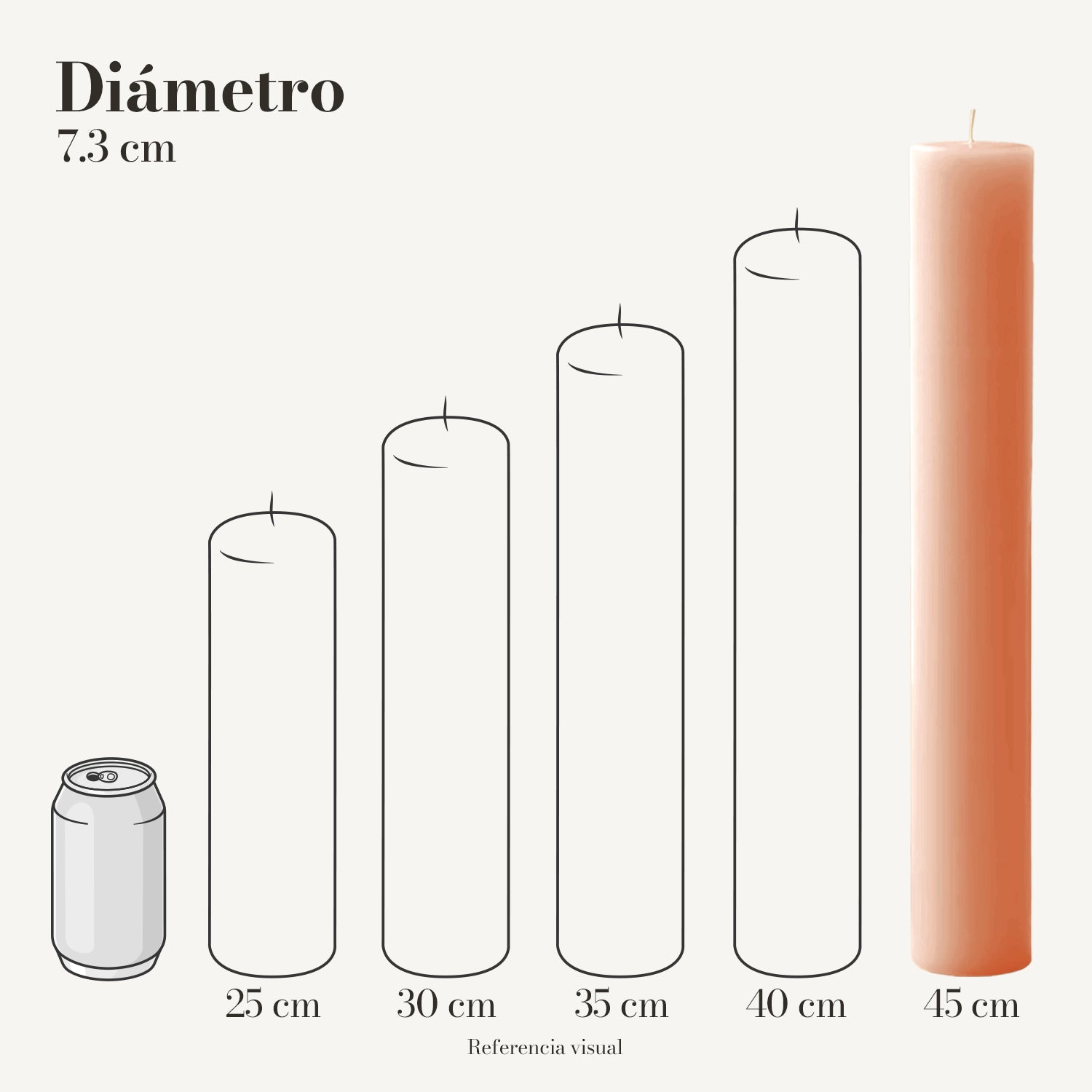 Cirio melón 7.3 cm diámetro - La Vela Amaltea