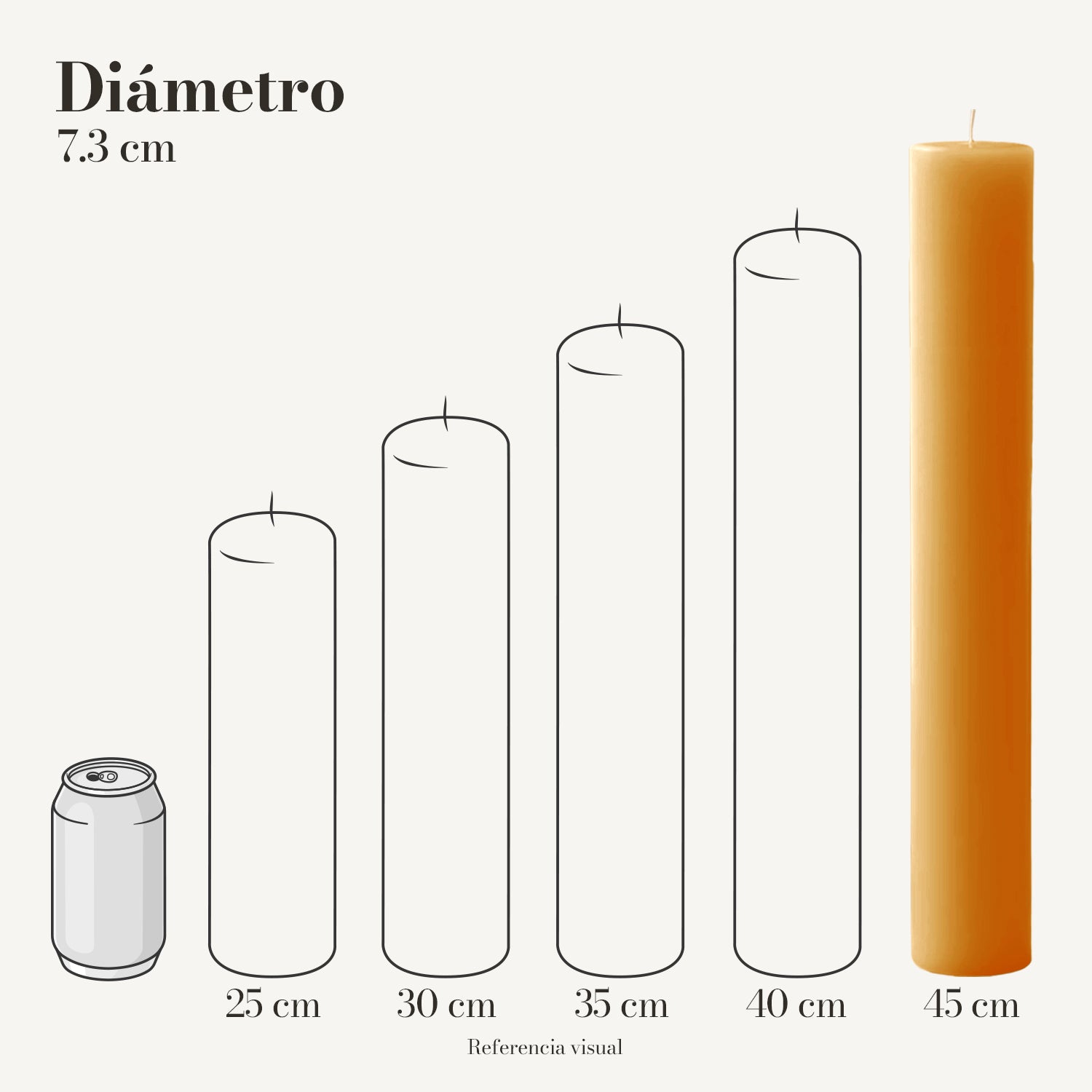 Cirio naranja 7.3 cm diámetro - La Vela Amaltea
