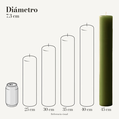 Cirio verde pino 7.3 cm diámetro - La Vela Amaltea