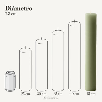 Cirio pistache 7.3 cm diámetro - La Vela Amaltea