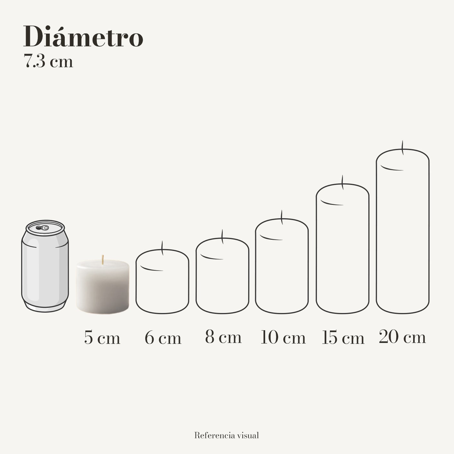 Cirio blanco 7.3 cm diámetro - La Vela Amaltea