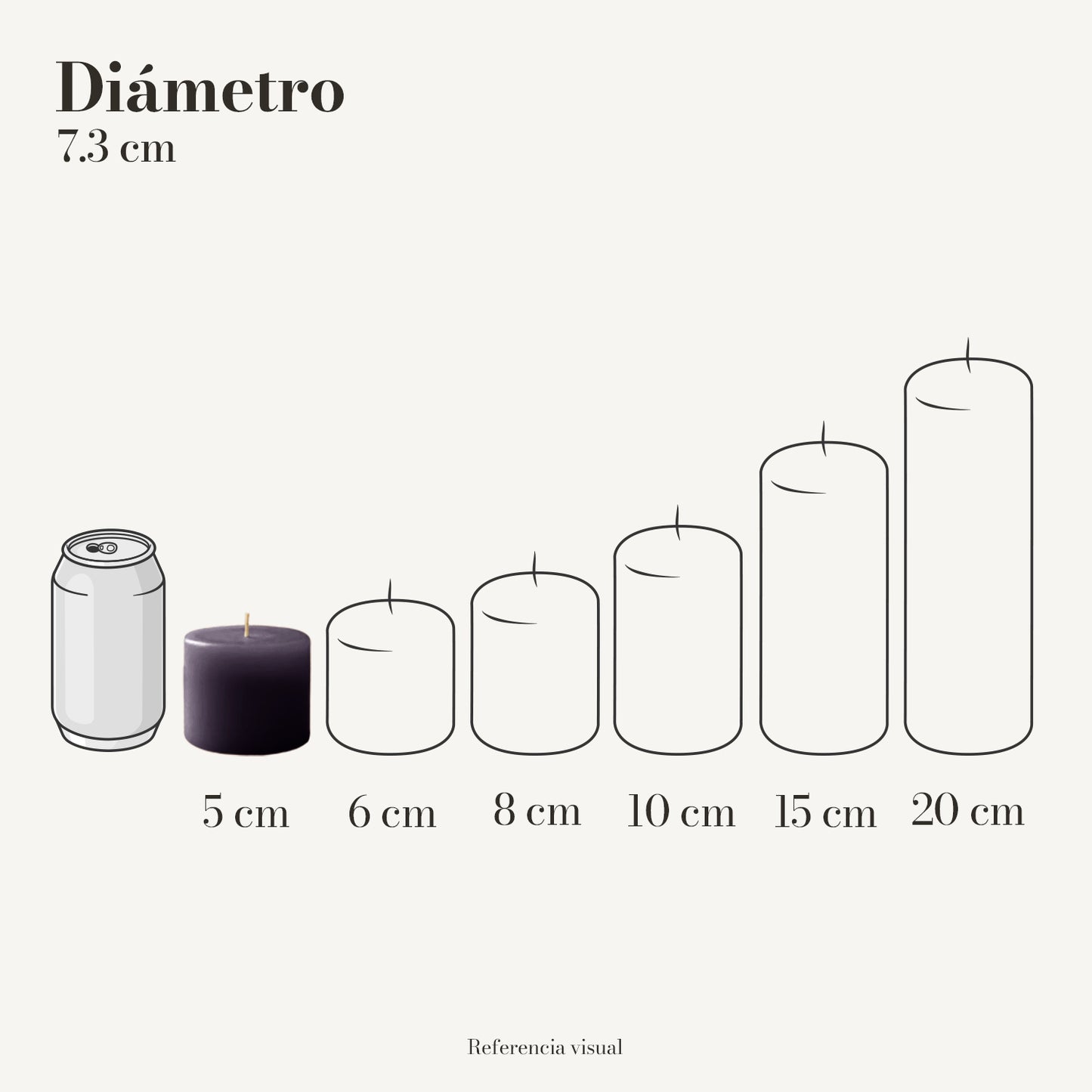Cirio morado oscuro 7.3 cm diámetro - La Vela Amaltea