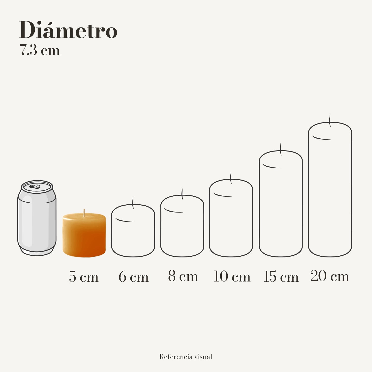 Cirio naranja 7.3 cm diámetro - La Vela Amaltea