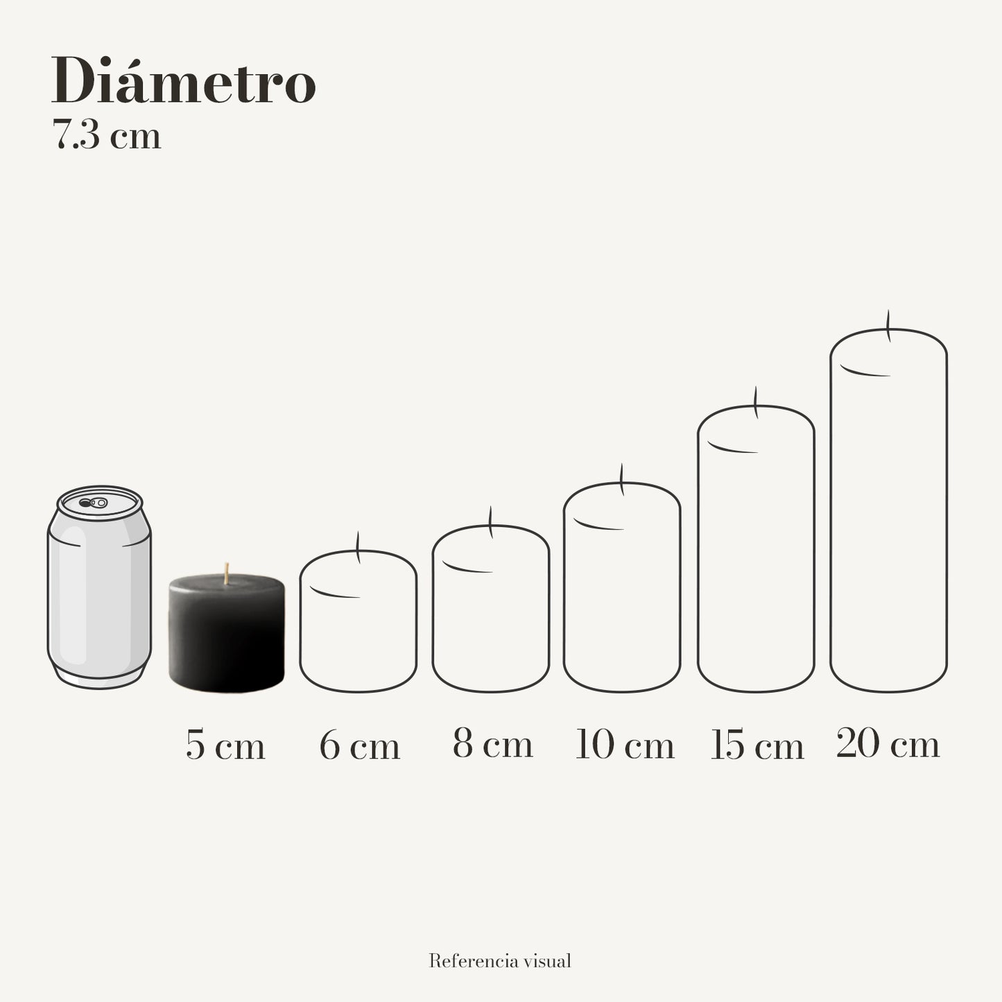 Cirio negro 7.3 cm diámetro - La Vela Amaltea