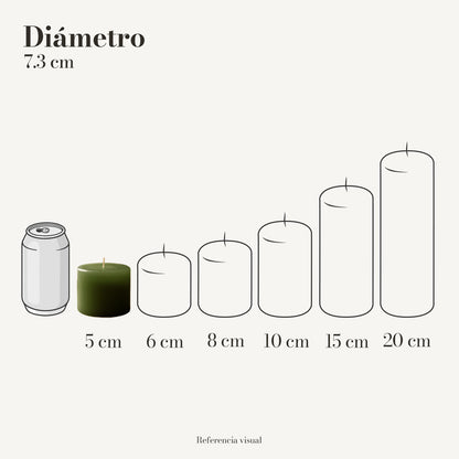 Cirio verde pino 7.3 cm diámetro - La Vela Amaltea