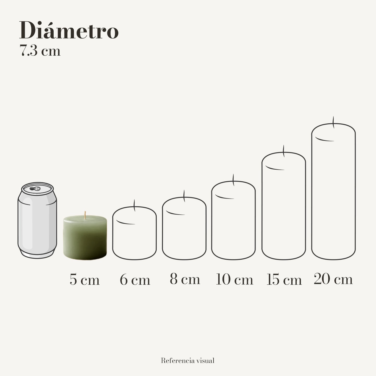Cirio pistache 7.3 cm diámetro - La Vela Amaltea