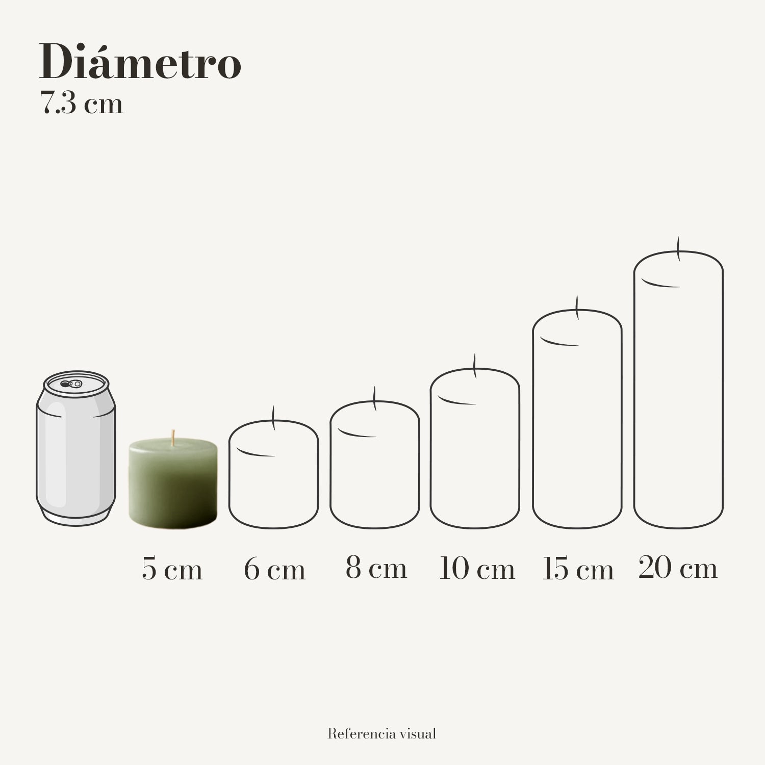 Cirio pistache 7.3 cm diámetro - La Vela Amaltea