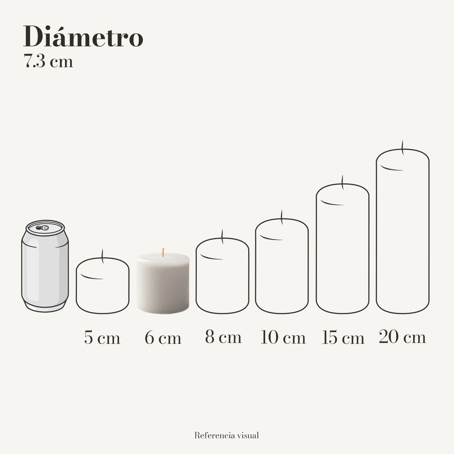 Cirio blanco 7.3 cm diámetro - La Vela Amaltea