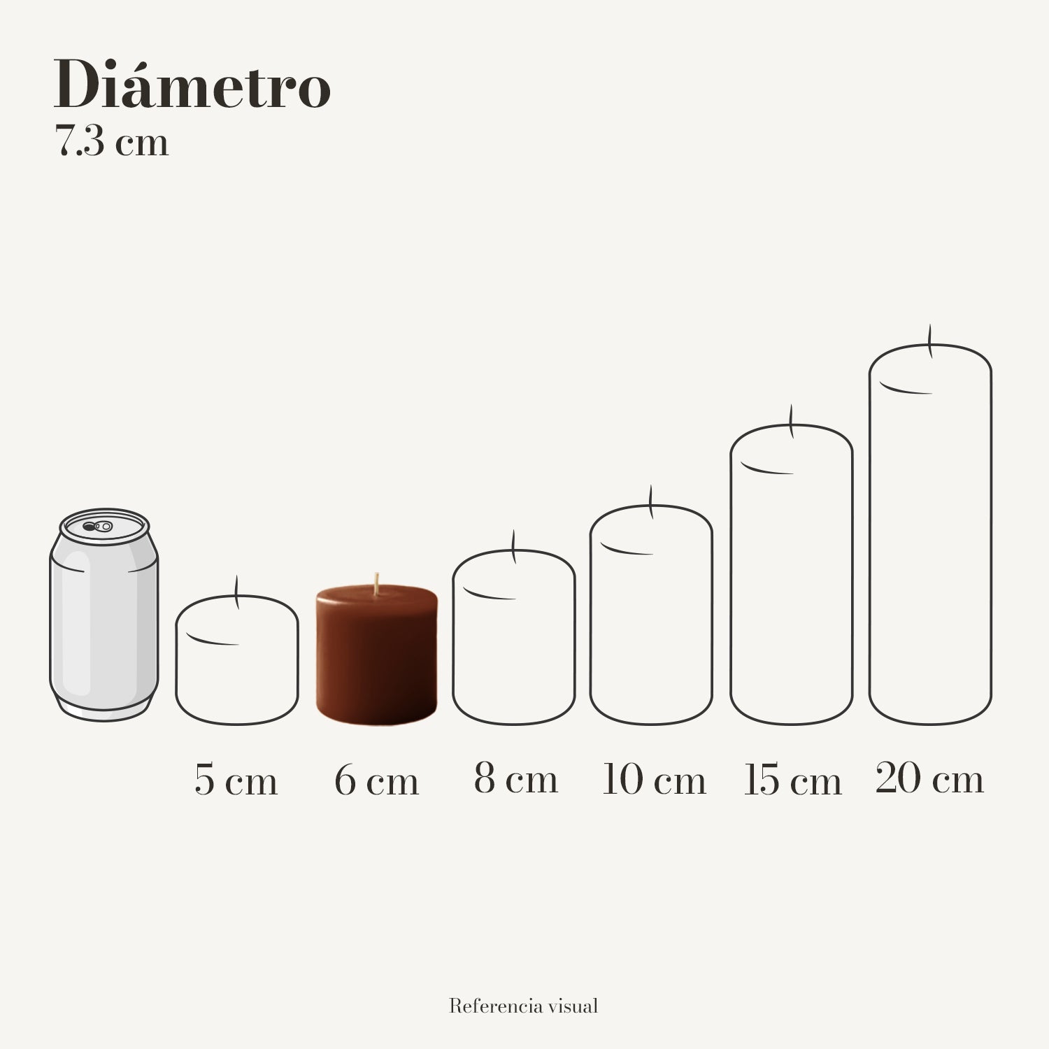 Cirio café oscuro 7.3 cm diámetro - La Vela Amaltea