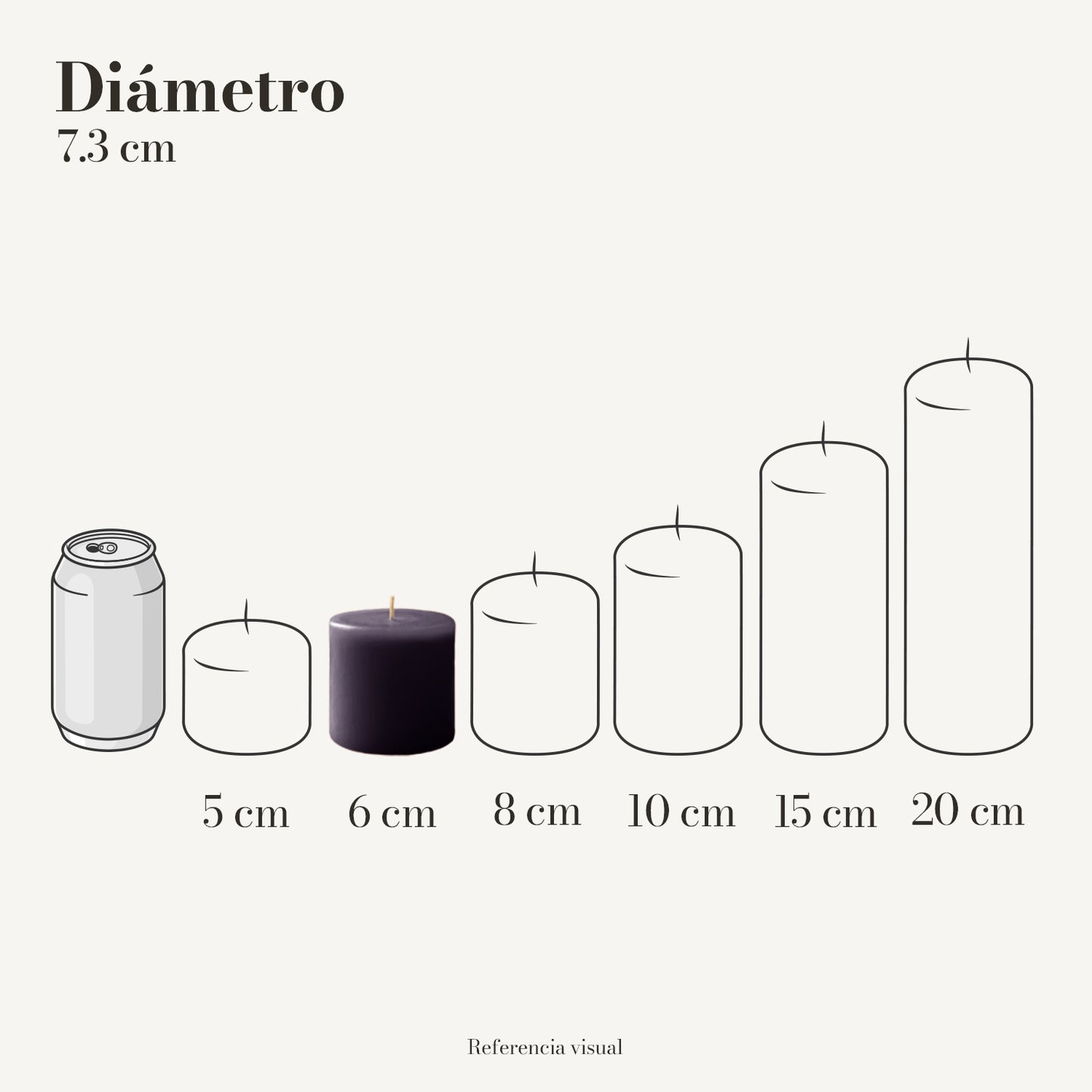 Cirio morado oscuro 7.3 cm diámetro - La Vela Amaltea