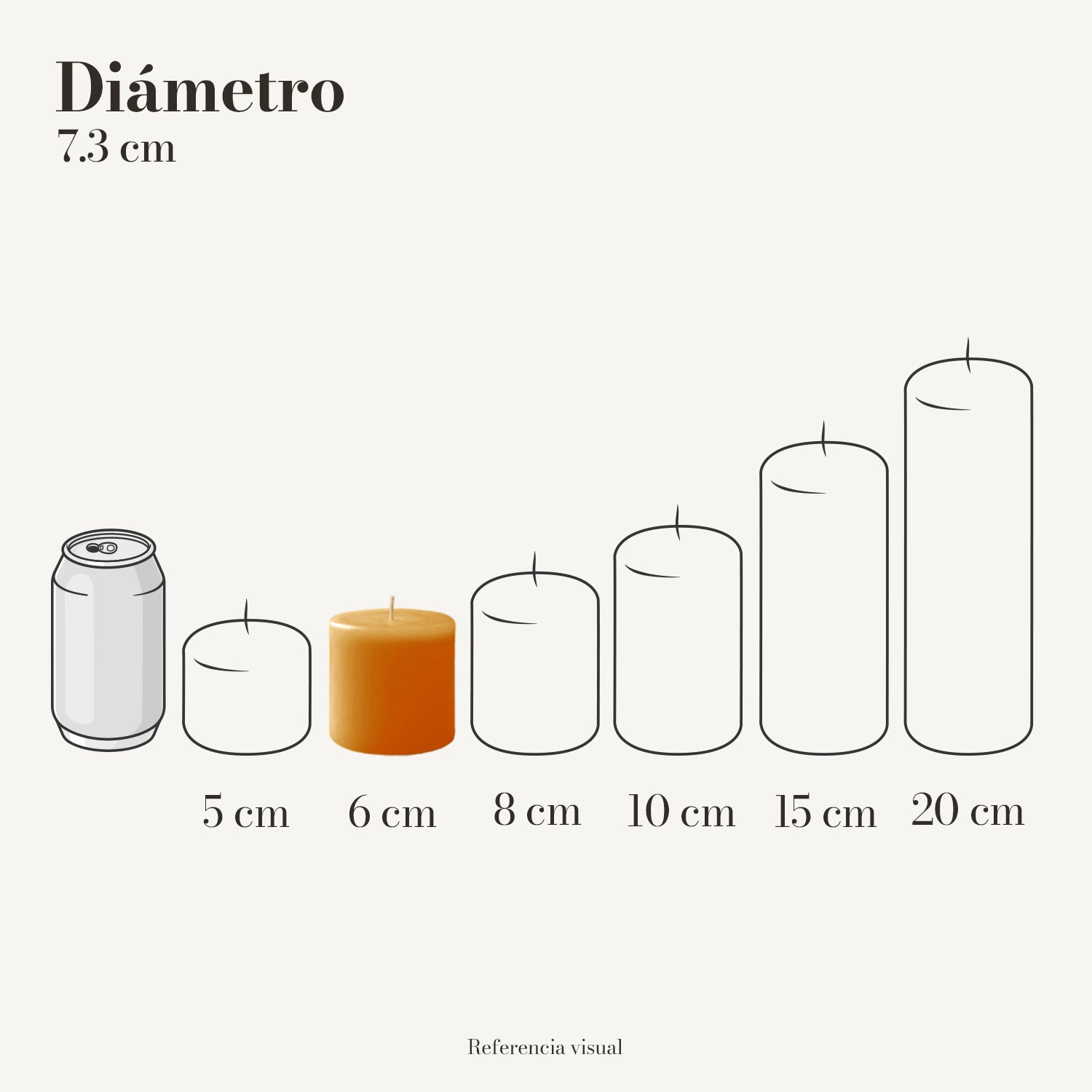 Cirio naranja 7.3 cm diámetro - La Vela Amaltea