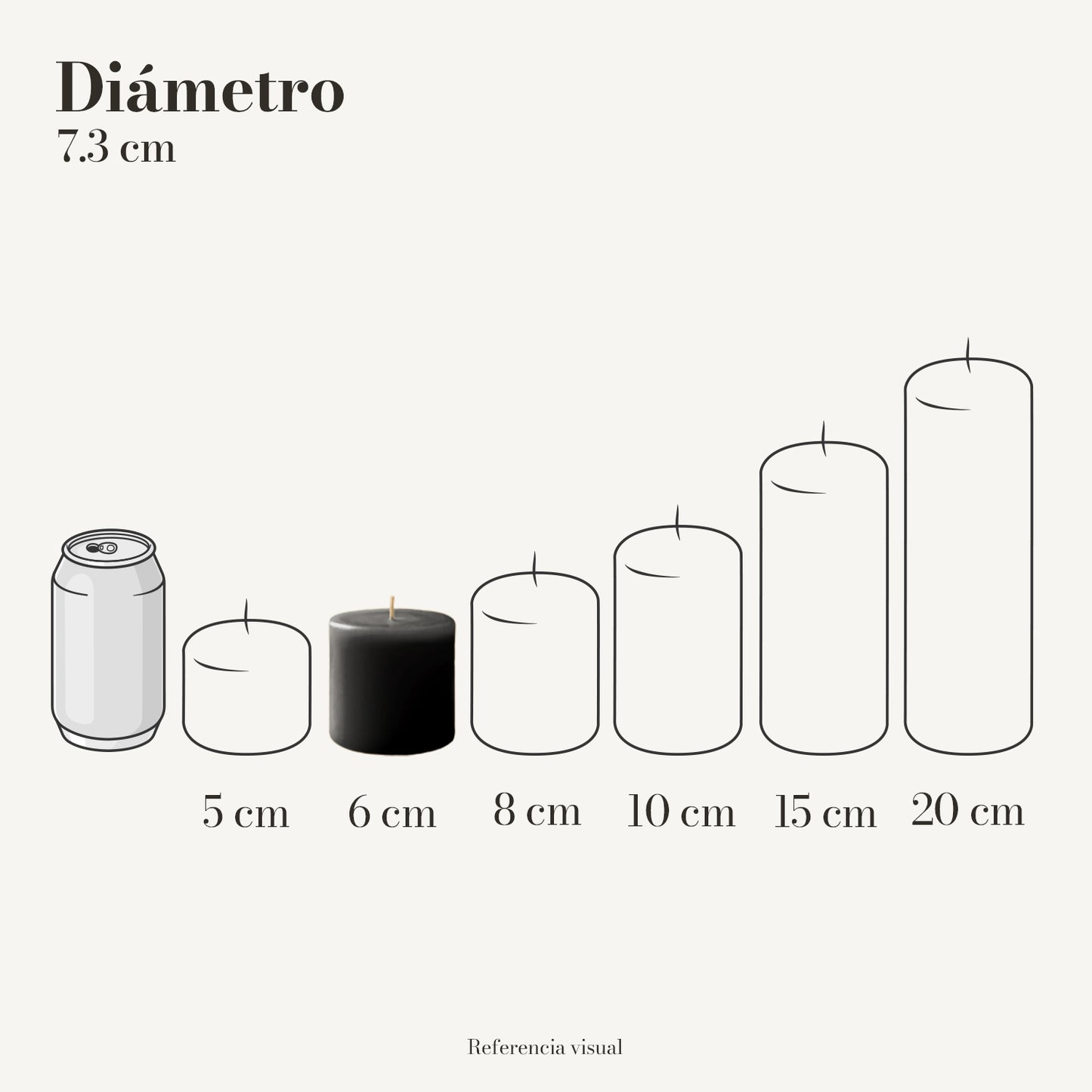 Cirio negro 7.3 cm diámetro - La Vela Amaltea