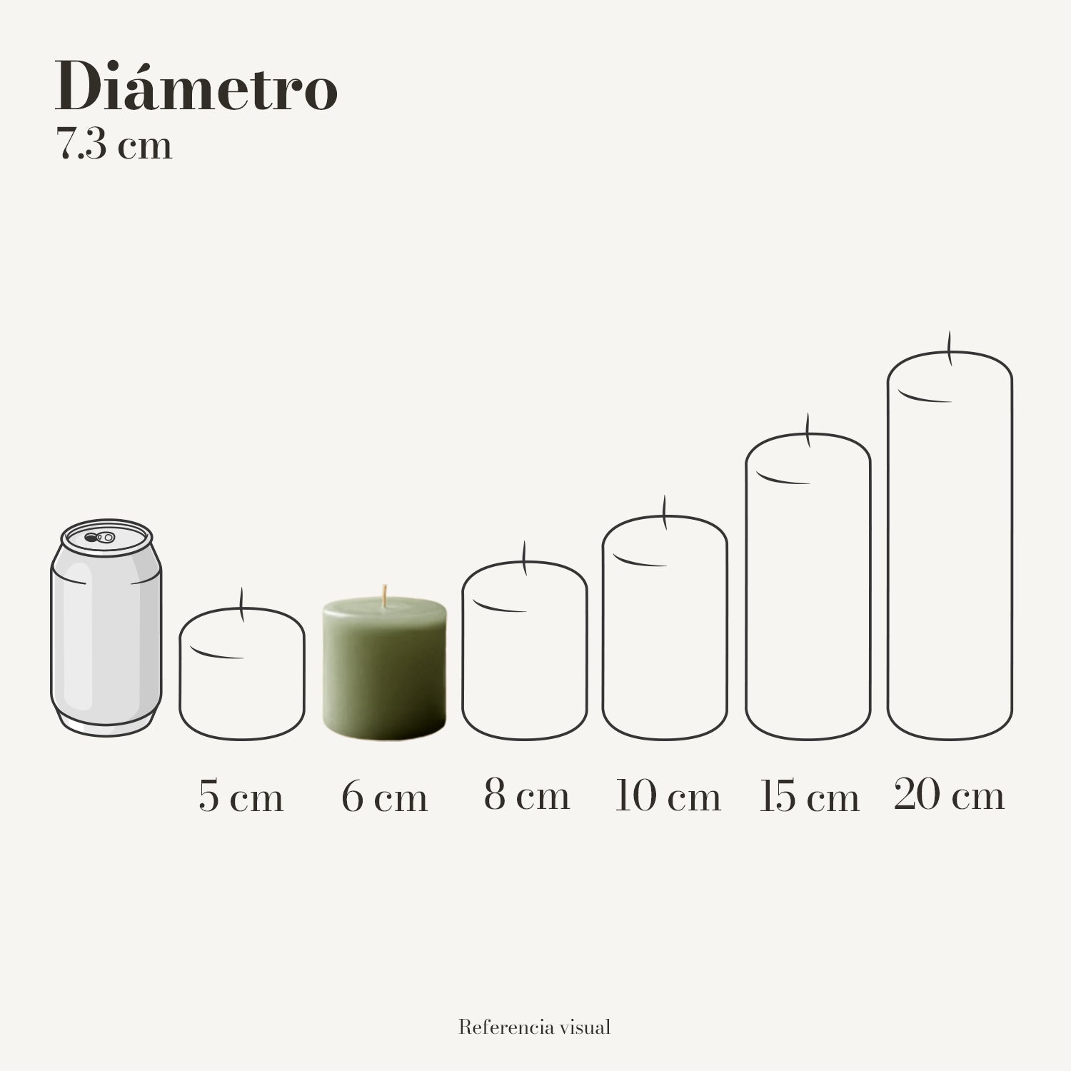 Cirio pistache 7.3 cm diámetro - La Vela Amaltea