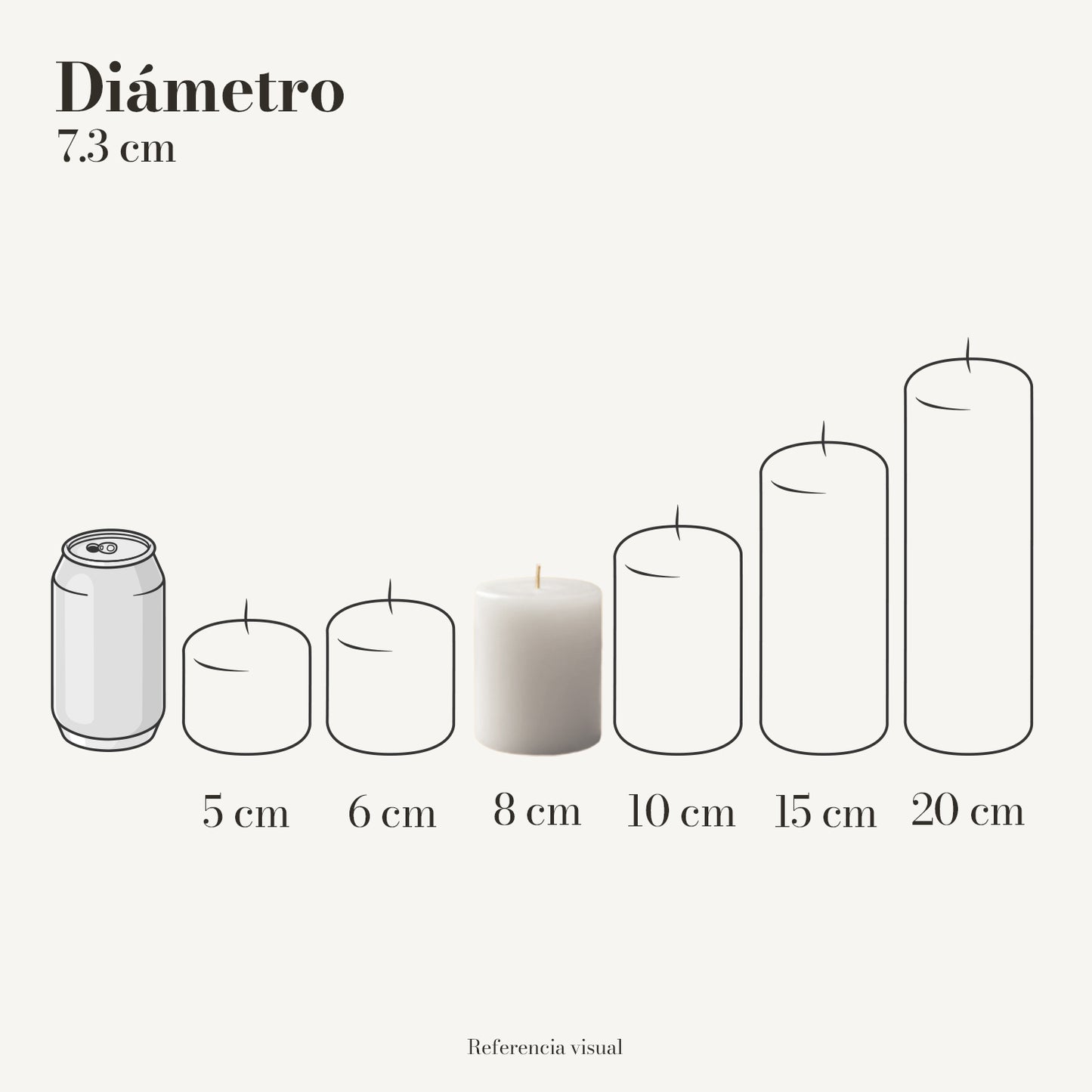 Cirio blanco 7.3 cm diámetro - La Vela Amaltea