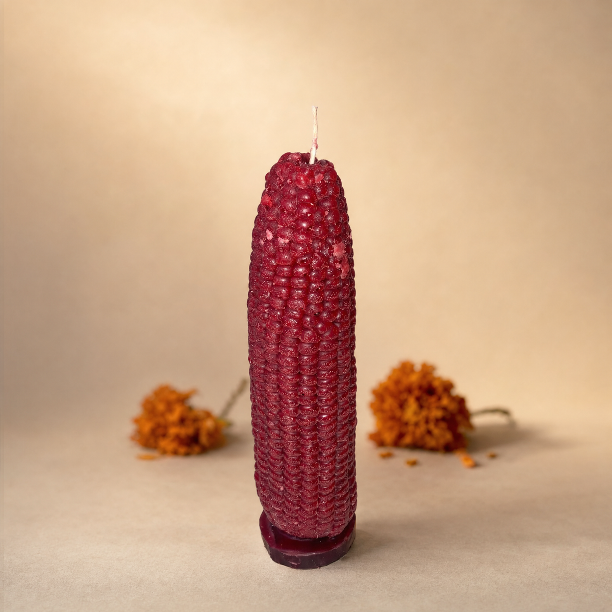 Vela de elote color vino